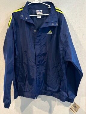 NEW Adidas Mens‎ Vintage 90s Blue Yellow Windbreaker Tracksuit Jacket Size XXL